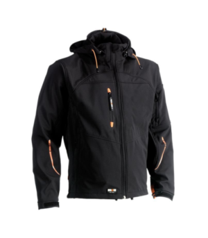 Herock Poseidon Μπουφάν Εργασίας Softshell με Αποσπώμενη Κουκούλα Μαύρο
