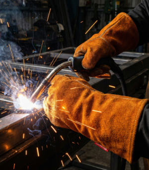 Benman Γάντια Εργασίας Ηλεκτροσυγκολλητή Πορτοκαλί Δερμάτινα XXL/11 - Image 4