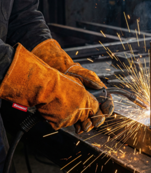 Benman Γάντια Εργασίας Ηλεκτροσυγκολλητή Πορτοκαλί Δερμάτινα XXL/11 - Image 3